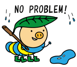 Piggy-Caterpillar, English version sticker #7051290