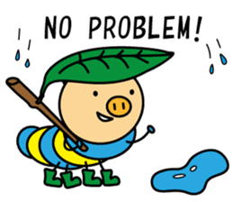Piggy-Caterpillar, English version sticker #7051290