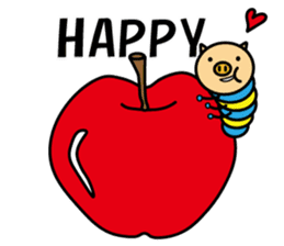 Piggy-Caterpillar, English version sticker #7051291