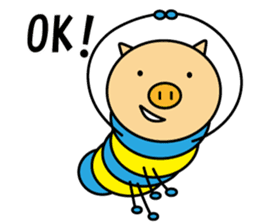 Piggy-Caterpillar, English version sticker #7051292