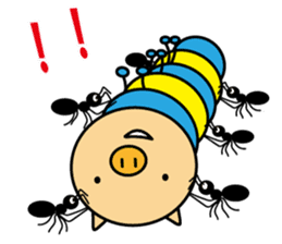 Piggy-Caterpillar, English version sticker #7051295