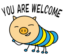 Piggy-Caterpillar, English version sticker #7051297