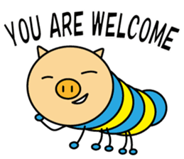 Piggy-Caterpillar, English version sticker #7051297