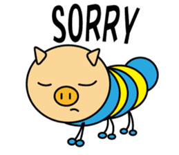 Piggy-Caterpillar, English version sticker #7051298