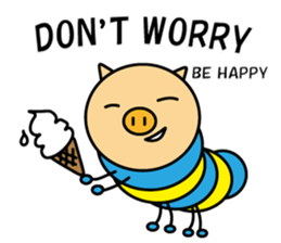 Piggy-Caterpillar, English version sticker #7051299