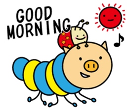 Piggy-Caterpillar, English version sticker #7051300