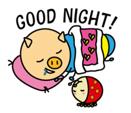 Piggy-Caterpillar, English version sticker #7051301