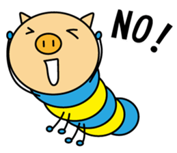Piggy-Caterpillar, English version sticker #7051303