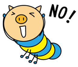 Piggy-Caterpillar, English version sticker #7051303
