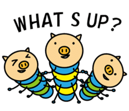 Piggy-Caterpillar, English version sticker #7051304