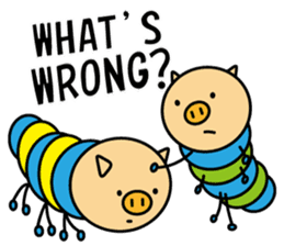 Piggy-Caterpillar, English version sticker #7051305