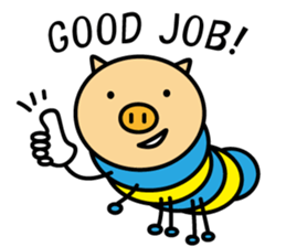 Piggy-Caterpillar, English version sticker #7051306