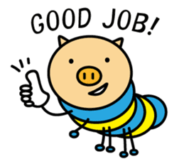 Piggy-Caterpillar, English version sticker #7051306