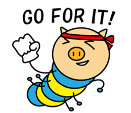 Piggy-Caterpillar, English version sticker #7051307
