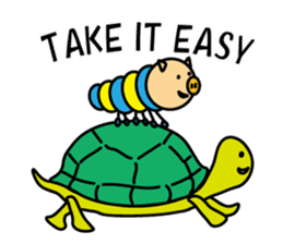 Piggy-Caterpillar, English version sticker #7051308