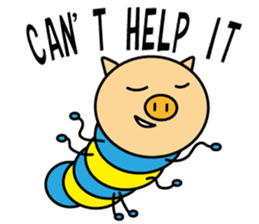 Piggy-Caterpillar, English version sticker #7051309