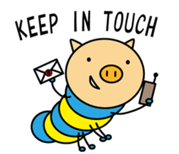 Piggy-Caterpillar, English version sticker #7051310