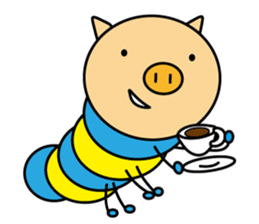 Piggy-Caterpillar, English version sticker #7051311