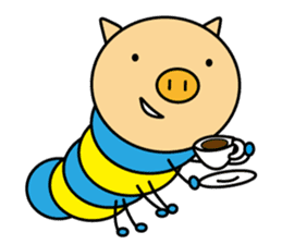 Piggy-Caterpillar, English version sticker #7051311