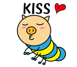 Piggy-Caterpillar, English version sticker #7051312