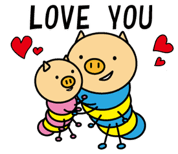 Piggy-Caterpillar, English version sticker #7051313