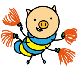 Piggy-Caterpillar, English version sticker #7051315