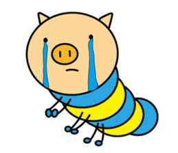 Piggy-Caterpillar, English version sticker #7051316