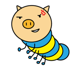 Piggy-Caterpillar, English version sticker #7051317