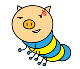 Piggy-Caterpillar, English version sticker #7051317