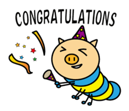 Piggy-Caterpillar, English version sticker #7051320