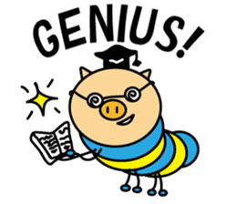 Piggy-Caterpillar, English version sticker #7051322