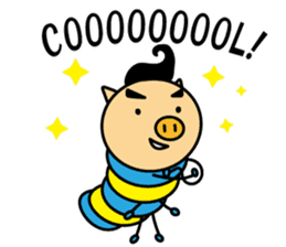 Piggy-Caterpillar, English version sticker #7051324