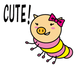 Piggy-Caterpillar, English version sticker #7051325
