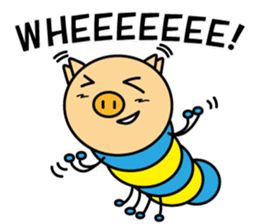 Piggy-Caterpillar, English version sticker #7051327