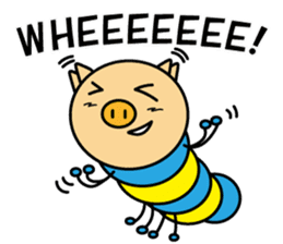 Piggy-Caterpillar, English version sticker #7051327