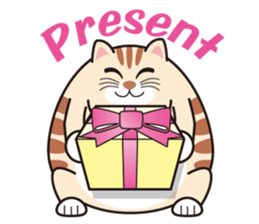 Cute fat cat "TORA" sticker #7053191