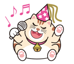 Cute fat cat "TORA" sticker #7053205
