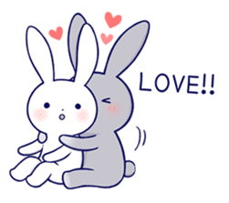 Lovey-dovey rabbit 2 (English) sticker #7056011