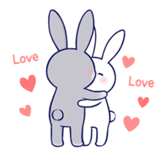 Lovey-dovey rabbit 2 (English) sticker #7056019