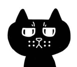 Nono of an expressionless black cat. sticker #7056168