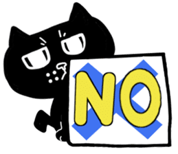 Nono of an expressionless black cat. sticker #7056177