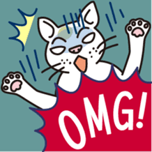 The cat WHITERUM lives in the present. sticker #7059342