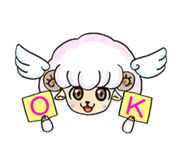 Pink Sheep with Wings sticker #7060052