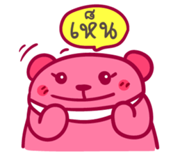 Pink Bear puppet sticker #7063014
