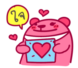 Pink Bear puppet sticker #7063021