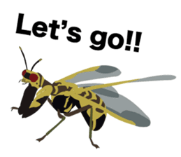 Cool Japanese insects sticker #7064874