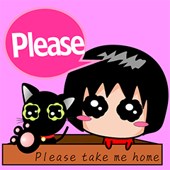 Xuan sister and little black cat