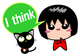 Xuan sister and little black cat sticker #7066268