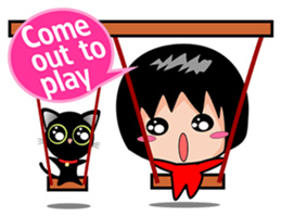 Xuan sister and little black cat sticker #7066271