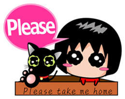 Xuan sister and little black cat sticker #7066282